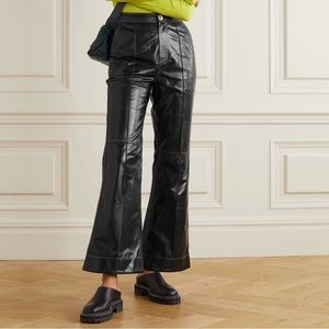 Ganni wide leg leather pants